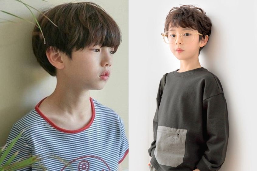 Kiểu tóc cho bé trai 8 tuổi phong cách Hàn Quốc