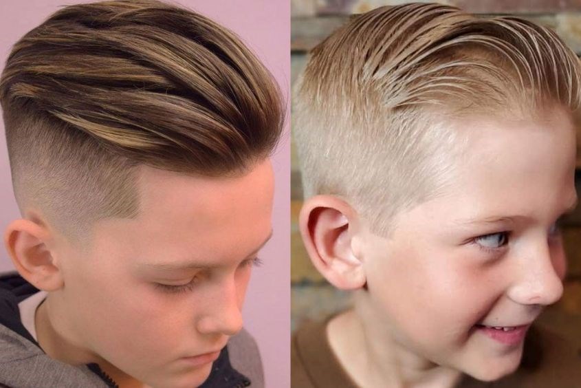 Kiểu tóc cho bé trai 8 tuổi - undercut vuốt ngược